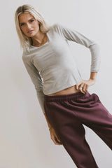 Kendra Basic Top In Heather Grey - Final Sale