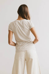 Opal Ribbed Tee In Ecru - Final Sale
