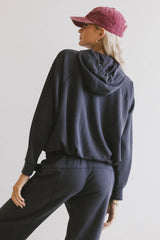 Flow State Pullover Hoodie In Navy - Final Sale