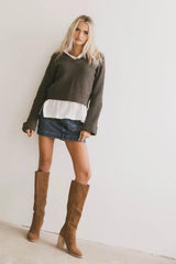 Serena Knit Sweater In Olive - Final Sale