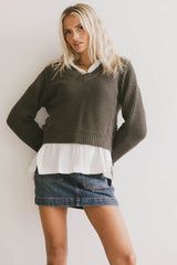 Serena Knit Sweater In Olive - Final Sale