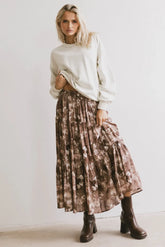 Maxine Floral Skirt in Brown - FINAL SALE