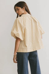 Callum Button Up In Mustard - Final Sale