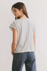 Harry Cutoff Top In Grey - Final Sale