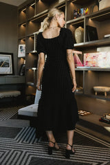 Miley Bubble Texture Dress In Black - Final Sale