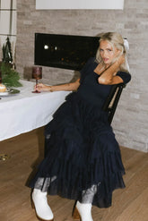 Mia Tulle Maxi Dress in Navy - FINAL SALE