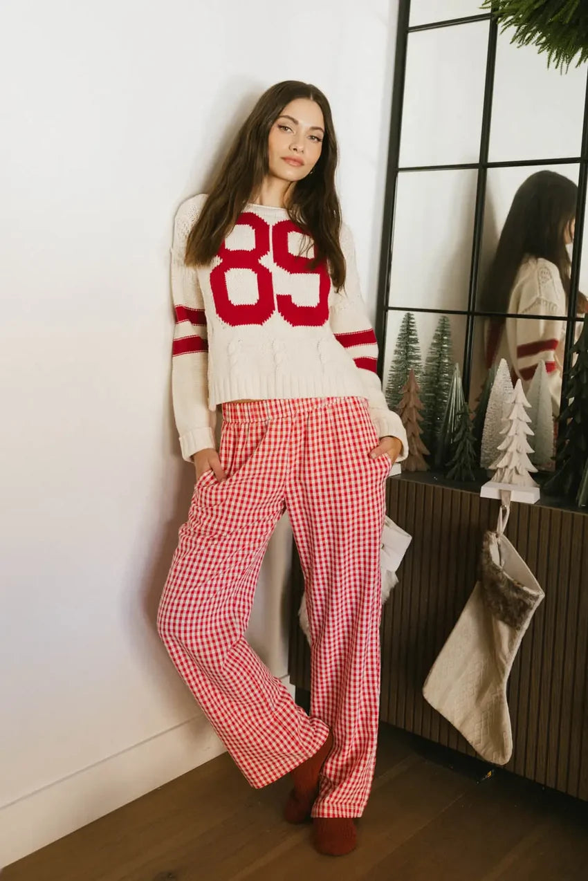Romero Gingham Pants in Red - FINAL SALE