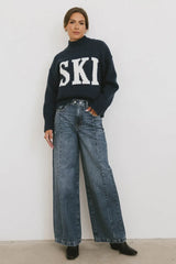 Oriella Wide Leg Jeans In Medium Wash - Final Sale