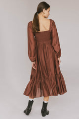 Rael Midi Dress In Brown - Final Sale
