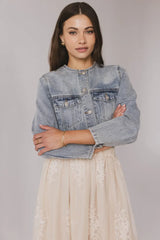 Marlowe Cropped Denim Jacket - Final Sale
