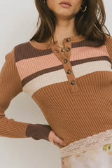 Grethena Ribbed Top In Camel - Final Sale