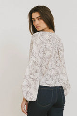Isa Floral Blouse In Cream - Final Sale