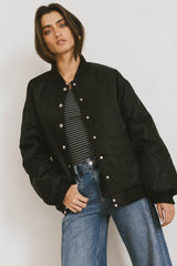 Madilyn Bomber Jacket in Black-FINAL SALE