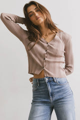 Lucia Cardigan In Taupe - Final Sale