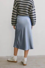 Zada Midi Skirt In Slate Blue - Final Sale