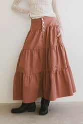 Luna Tiered Maxi Skirt in Mauve - FINAL SALE