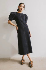 Campbell Denim Dress In Dark Wash - Final Sale