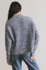 Carla Fuzzy Knit Sweater In Blue - Final Sale