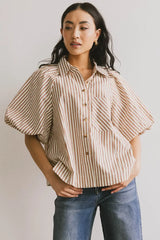 Callum Button Up in Mocha - FINAL SALE