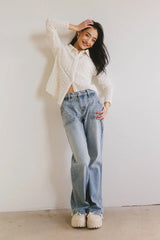 Lockie Lace Button Up In Cream - Final Sale