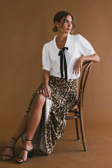 Sidra Paneled Leopard Skirt - Final Sale
