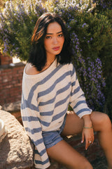 Kelsey Striped Sweater In Blue - Final Sale