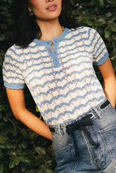 Eddie Knit Sweater in Blue - FINAL SALE