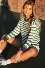 Keaton Striped Top In Green - Final Sale