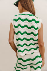 Elenor Knit Top In Green - Final Sale