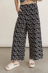 Perrie Floral Wide Leg Pants in Black - FINAL SALE