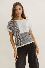 Bennie Colorblock Sweater In Black - Final Sale
