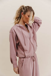 Balance Zip Up Hoodie in Mauve - FINAL SALE