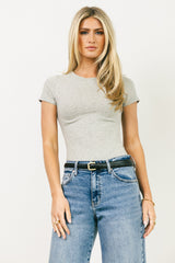 Joey Basic Top in Heather Grey - FINAL SALE