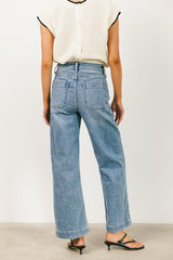 Leila Wide Leg Jeans In Medium Wash - Final Sale