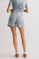 Pryia Denim Shorts In Light Wash - Final Sale