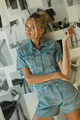 Pryia Denim Shorts In Light Wash - Final Sale
