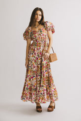 Robbie Floral Midi Dress in Pink - FINAL SALE