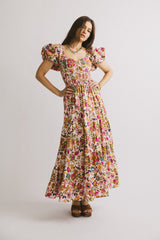 Robbie Floral Midi Dress In Pink - Final Sale