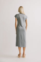 Lauren Tee Shirt Midi Dress In Slate Blue