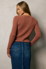 Hellen Knit Cardigan In Berry - Final Sale