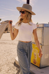 Joey Basic Top in White - FINAL SALE
