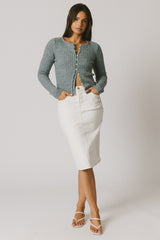Hellen Knit Cardigan In Blue - Final Sale