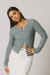 Hellen Knit Cardigan In Blue - Final Sale