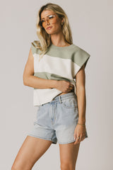 Camilla Striped Sweater In Sage - Final Sale