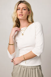 Corrie Knit Top in White - FINAL SALE