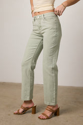Nyla Straight Leg Jeans in Sage - FINAL SALE