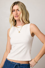 Mandy Tank Top In White - Final Sale