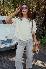Wyatt Tiered Sleeve Top In Cream - Final Sale