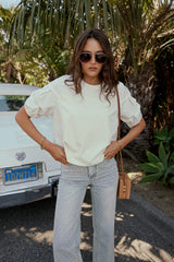 Wyatt Tiered Sleeve Top In Cream - Final Sale