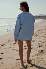 Lena Button Up In Blue - Final Sale